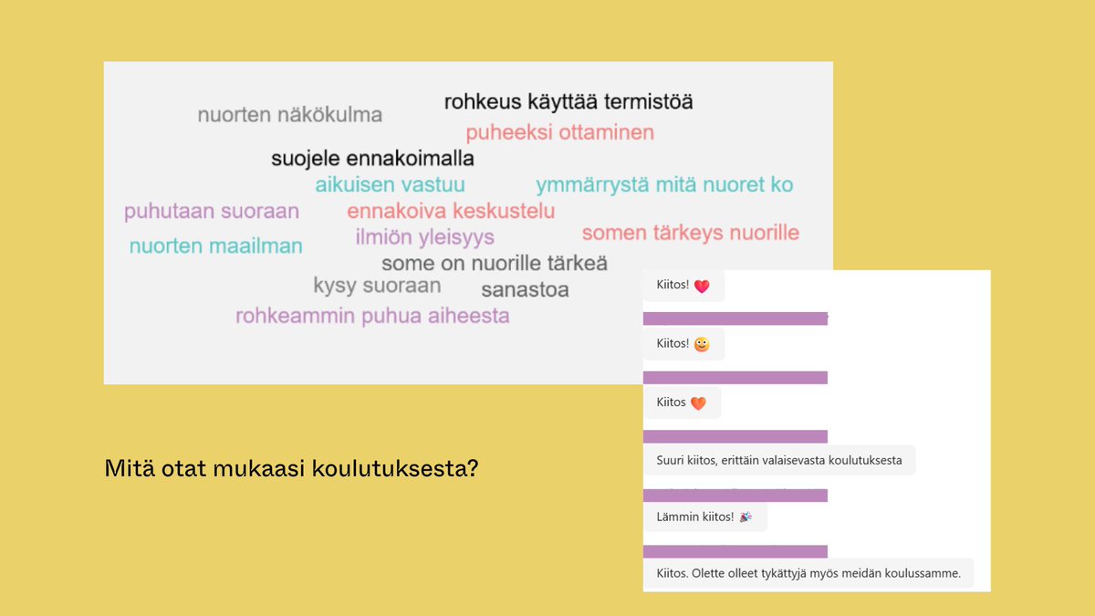 Eilen saimme pitää "Apua, mun nudet levii" -koulutuksen suurelle joukolle koulun ammattilaisia yhdessä <a href="/NuortenExit/">Nuorten Exit</a> kanssa 💜 Kiitos kaikille osallistujille, olimme tärkeän äärellä 💜

#nuoret #koulutus #seksuaalikasvatus