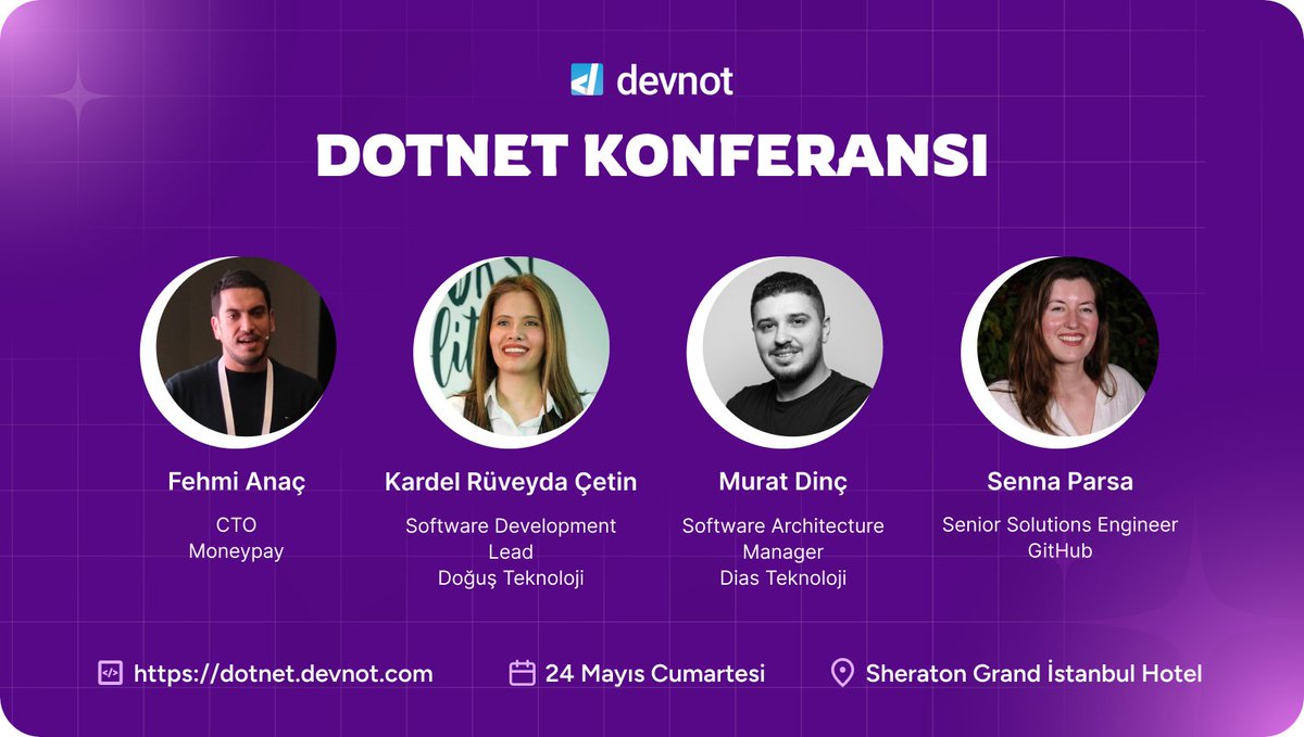 Dotnet Konferansı'nın yeni konuşmacıları belli oldu.

Detaylar ve kayıt için: dotnet.devnot.com #dotnetkonf25
