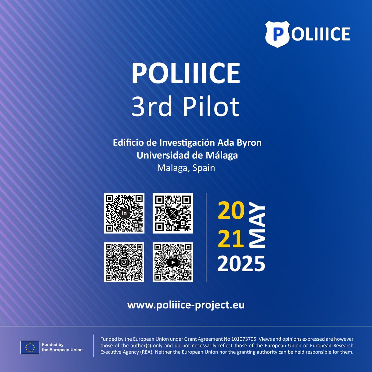 🟠 Under the framework of the POLIIICE, we are pleased to invite you to participate in the 3rd POLIIICE Pilot.

Event Details:
Date: May 20 &amp; 21, 2025
Location: Málaga, Spain
Rgistration Required

lnkd.in/durGSi44 

#poliiice #eu #leas #research #3rdpilot #research