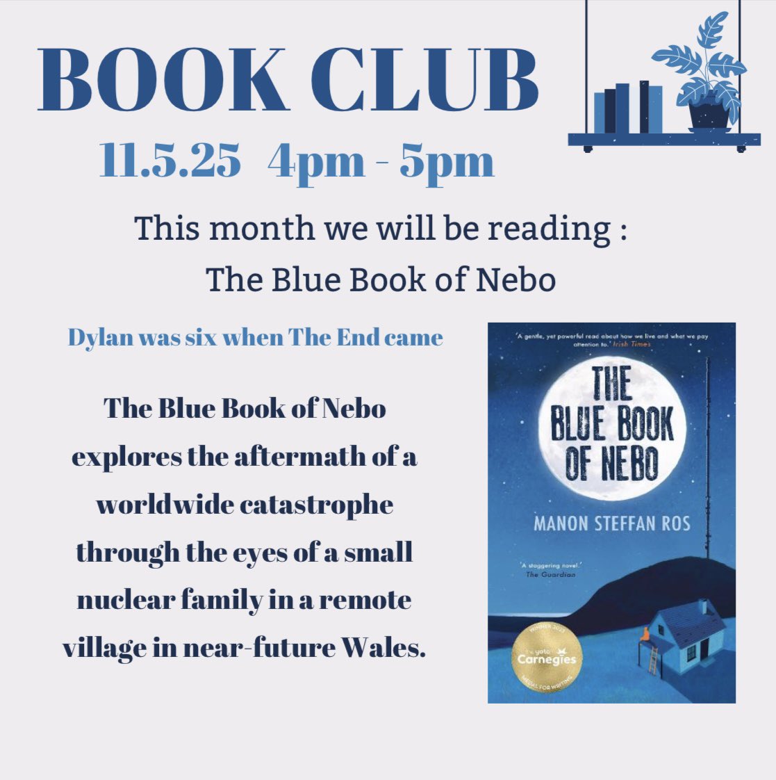 Waterstones Abergavenny (@abergavbooks) on Twitter photo Our Book Club pick for May is The Blue Book of Nebo, by the incomparable <a href="/ManonSteffanRos/">Manon Steffan Ros</a> !
#waterstonesbookclub #thebluebookofnebo #manonsteffanros #waterstonesabergavenny Our Book Club pick for May is The Blue Book of Nebo, by the incomparable <a href="/ManonSteffanRos/">Manon Steffan Ros</a> !
#waterstonesbookclub #thebluebookofnebo #manonsteffanros #waterstonesabergavenny