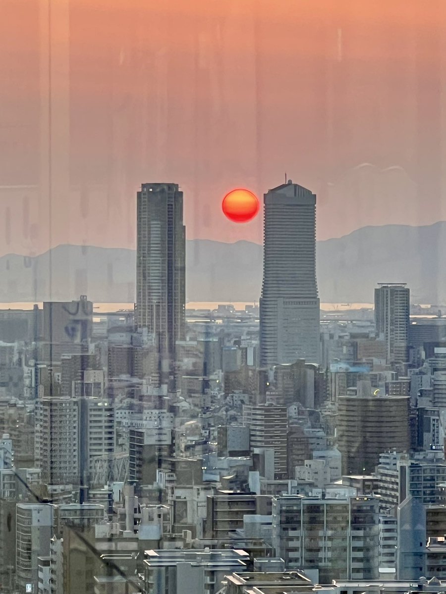今日の夕日🌇
