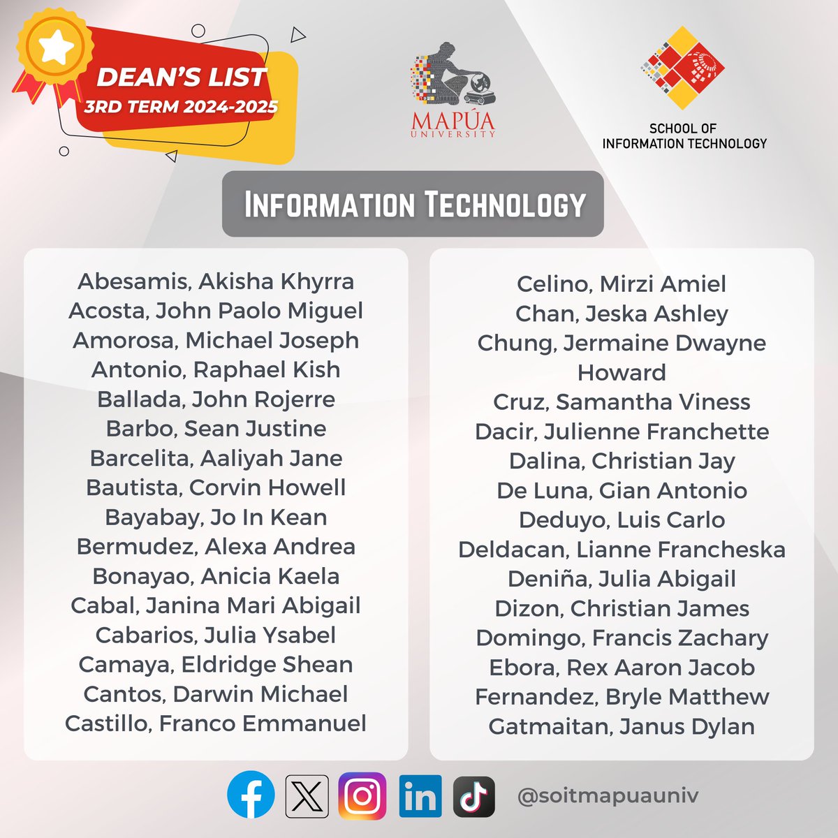 School of IT, Mapúa University tweet media