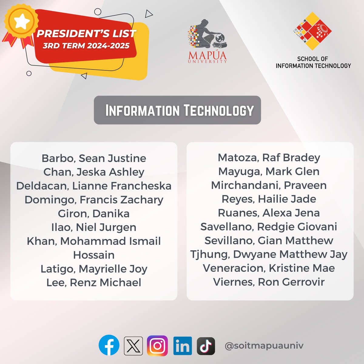 School of IT, Mapúa University tweet media