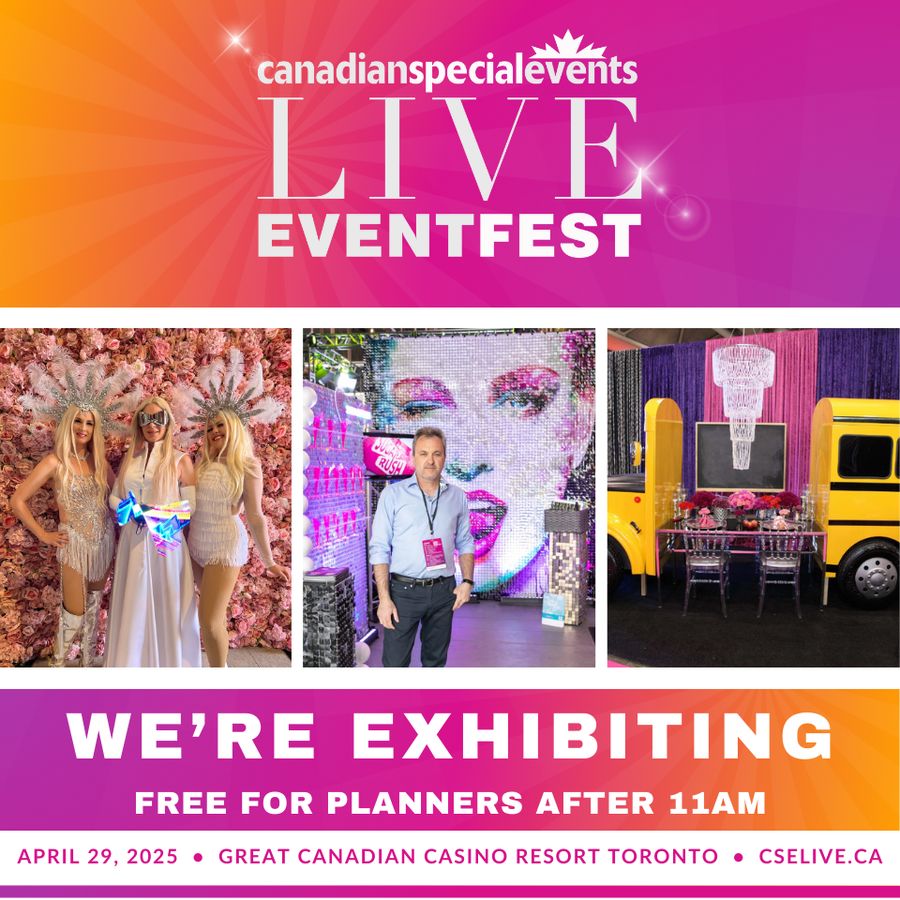 🎉 We’re excited to be sponsors and exhibitors at Canadian Special Events Live Eventfest on April 29!

Come say hi, explore what we’ve been working on, and see how we help bring unforgettable events to life.

🎟️ Free for planners after 11am—don’t miss it!

#Eventfest2025 #CSELive