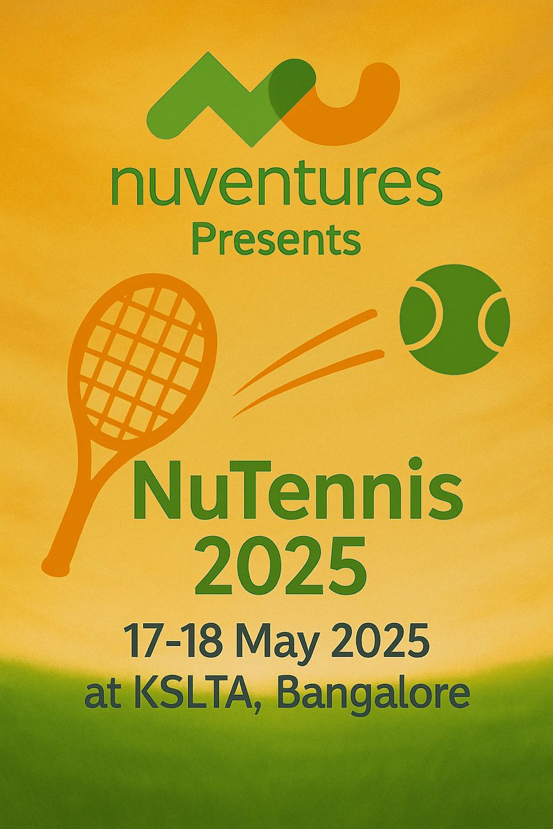 We’re excited to announce the upcoming NuTennis Corporate Tournament, happening on 17–18 May at KSLTA, Bangalore.
Register here: nuventures.vc/nutennis-tourn…