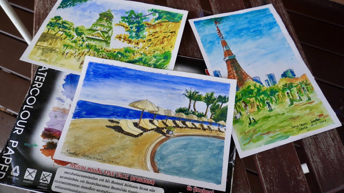 maartstudio's tweet image. “Just got back from a trip—time to do a travel sketch!” ไปเที่ยวมาต้อง Sketch travel หน่อยฮะ 👨🏻‍🎨🎉 #sketch #sketchtravel #watercolor #maartstudio #landscapepaintings #seascapepainting #gopaint #เที่ยวด้วยวาดด้วย