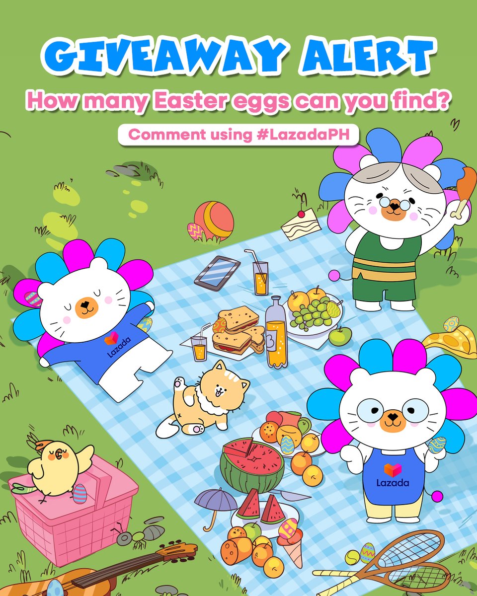LazadaPH's tweet photo. 🐰 GIVEAWAY ALERT! WIN A ₱300 VOUCHER! 🐰

🥕 Find as many Easter eggs as you can in the puzzle.
🥕 Drop your answers in the comments with #LazadaPH.

Unli comments = more chances of winning! Ends 11:59 PM tomorrow. Good luck! ✨ https://t.co/XPOz4D5UtY