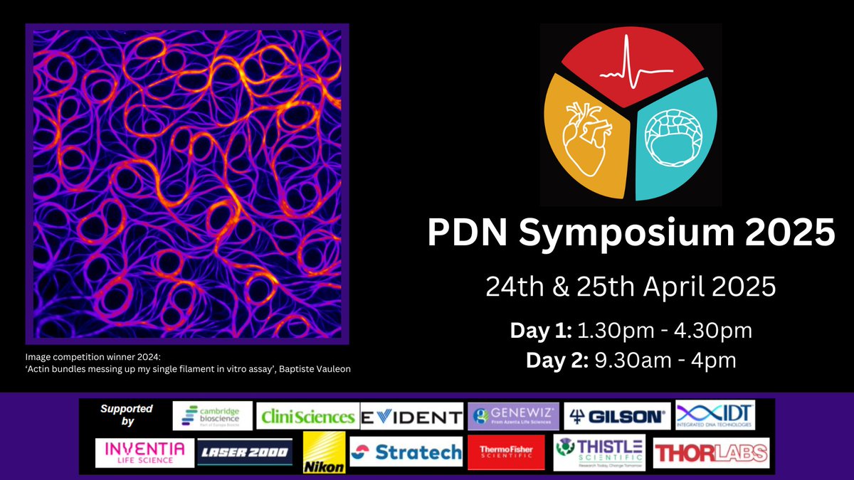 PDN_Cambridge's tweet image. Not long now until #PDNSymposium25! Will you be visiting us on 24th and 25th April?
Go to the PDN Symposium web pages to find out more and plan your day pdn.cam.ac.uk/postdocs/pdn-r… 🧪
Thanks to all our sponsors for their support 👏