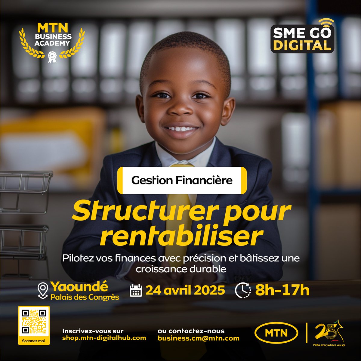 💼 Une base financière solide = plus de chances d’obtenir des financements !
Le 24 avril à Yaoundé, boostez vos compétences avec la #MTNBusinessAcademy.
📊 Comprendre, structurer, convaincre.
Inscrivez-vous 👉 urlr.me/XGau96

#SMEGoDigital #FinanceForSMEs