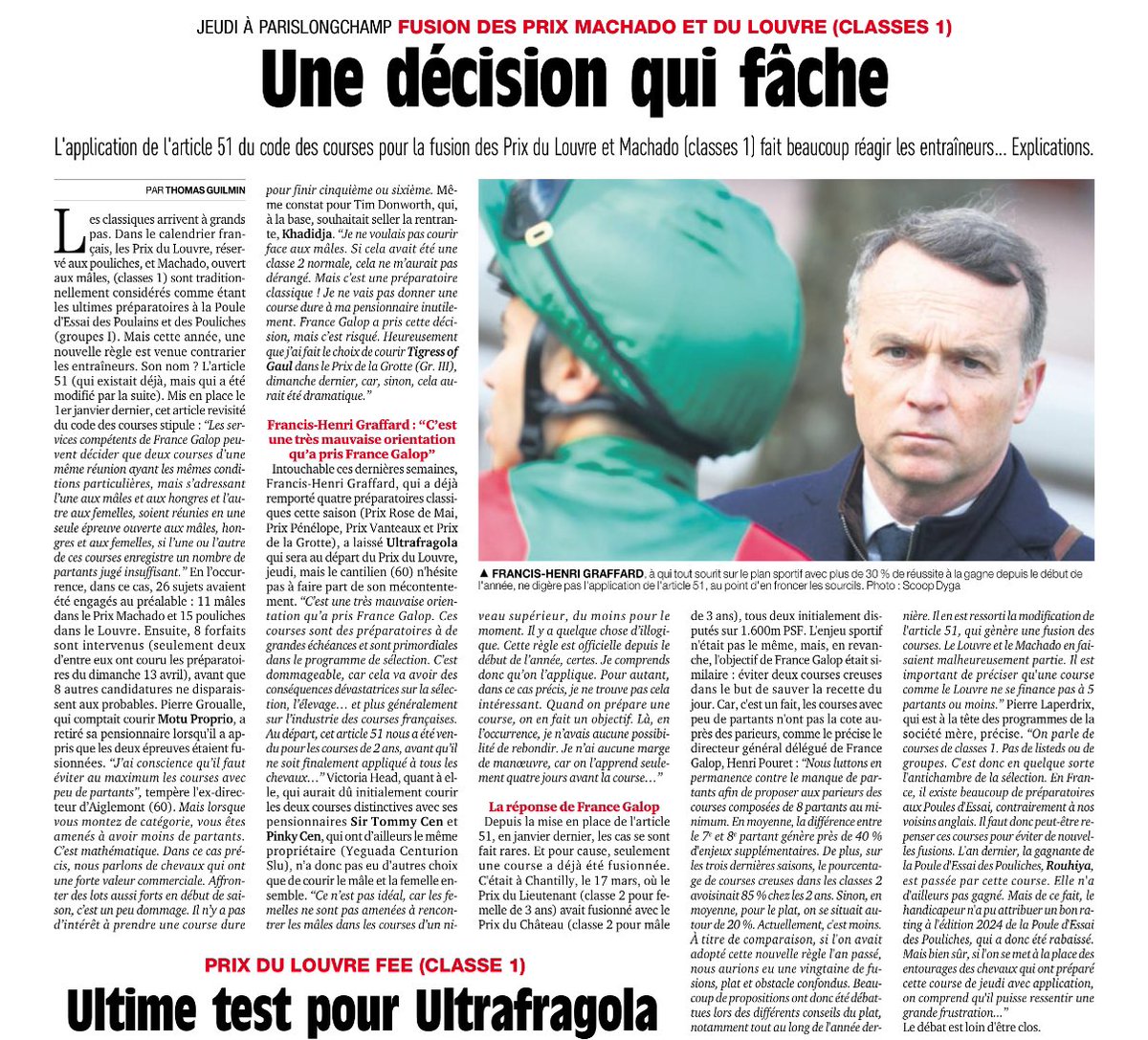Il n’y a plus d’hommes de cheval, d’hommes de courses chez France Galop. 
Uniquement des gestionnaires . je connais bien le clivage entre recette et sélection, mais tout était dans l’ art du sur-mesure.  Impensable d’avoir fusionné ces deux courses là à cette date.