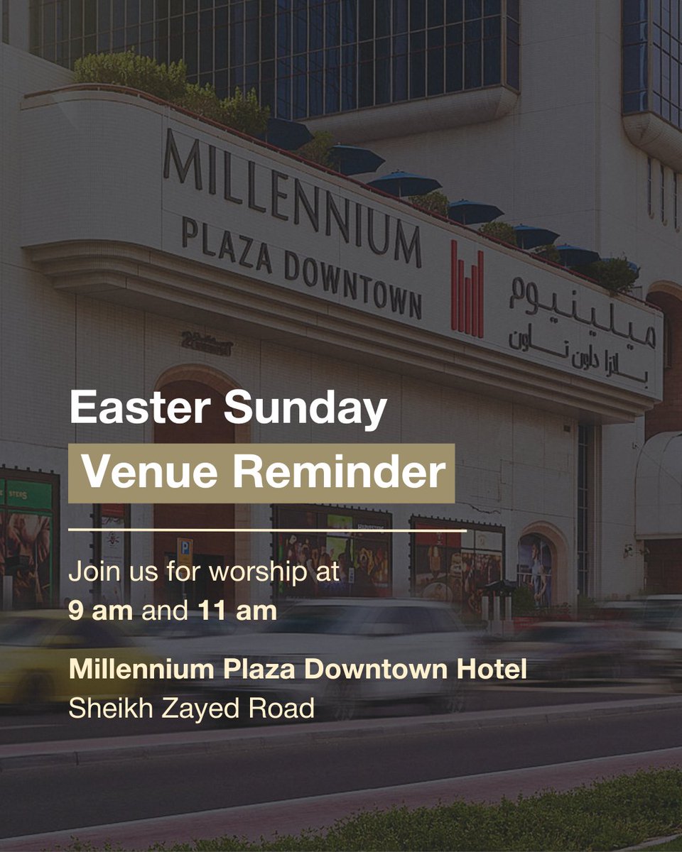We look forward to worshipping the Risen Christ with you tomorrow! Please be reminded that our Easter Sunday services will be held at the Millennium Plaza Downtown Hotel at 9 am and 11 am. See you there!