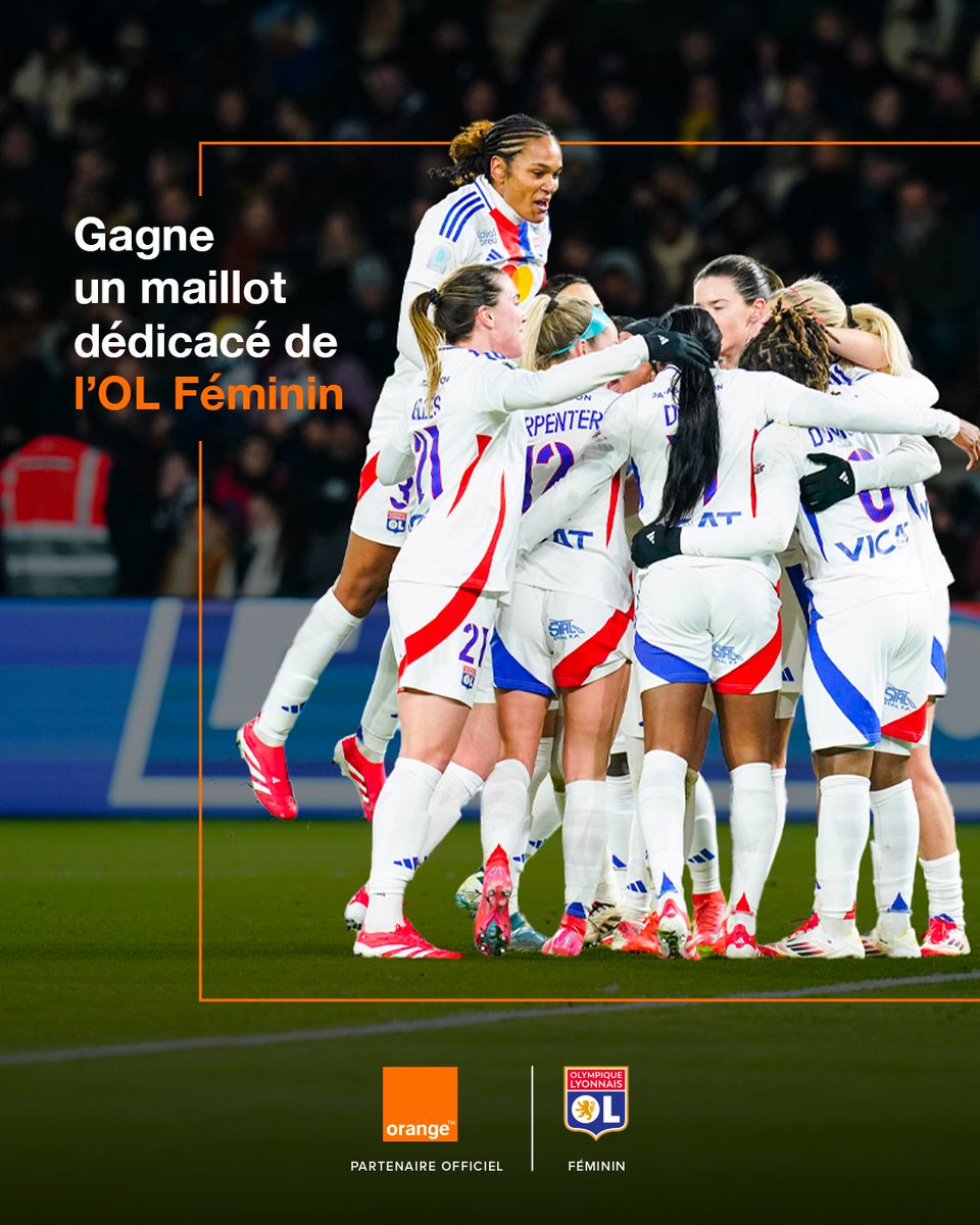 🚨 #JeuConcours​

🔴🔵 L'<a href="/OLfeminin/">meg</a> s’apprête à écrire une nouvelle page en coupe d’Europe... et pour marquer le coup, on te fait gagner un maillot dédicacé des Fenottes !​
​
Pour tenter ta chance : ​
👉 Follow <a href="/TeamOrangeFoot/">Team Orange Football</a> 
🔁 RT le post ​
💬 Commente "🦁"