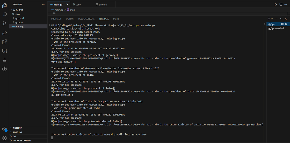 Nitinkush19213's tweet photo. This was one of the most exciting and real-world Go projects I’ve built so far — learned a lot about API integration and AI-driven automation.

#GoLang #SlackBot #AI #WitAI #WolframAlpha #GolangProjects #100DaysOfCode #DevJourney #buildinpublic #NLP #BackendDevelopment https://t.co/WPz2Itf51e