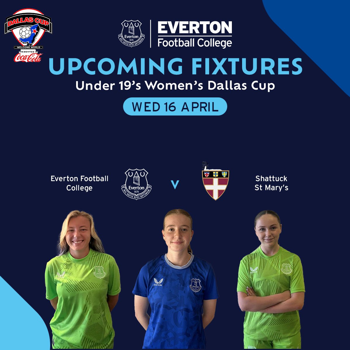 EvertonCollege's tweet photo. U19 Women go into their final group game knowing that a draw will guarantee they progress to the knockout stages #EFC #NSNO #DC2025 #dallascup https://t.co/7AAWwpq968