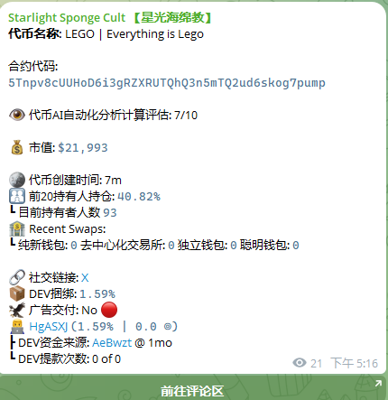$LEGO 

5Tnpv8cUUHoD6i3gRZXRUTQhQ3n5mTQ2ud6skog7pump

市值21K 抓住庄家快速启动

<a href="/CultSponge/">Starlight Sponge Cult【星光海绵】</a>