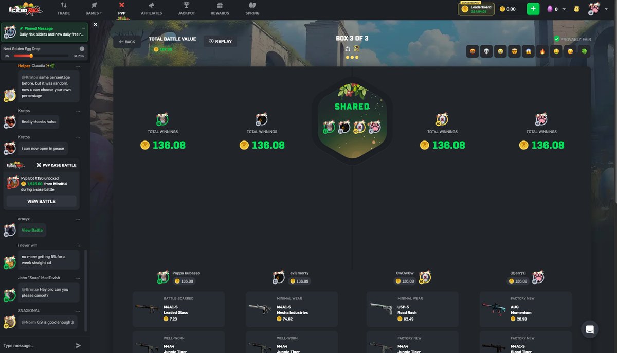 nolucknowins's tweet image. Thank you for another csgoroll juice @PappaKubasso 
Check out his discord he does frees like this daily 🤠