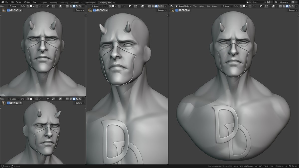 Daredevil 😈 - Speedsculpt n.011

Gumroad/Patreon/Twitch/YouTube: @ YanSculpts

#daredevil #art #artist #b3d #sculpting