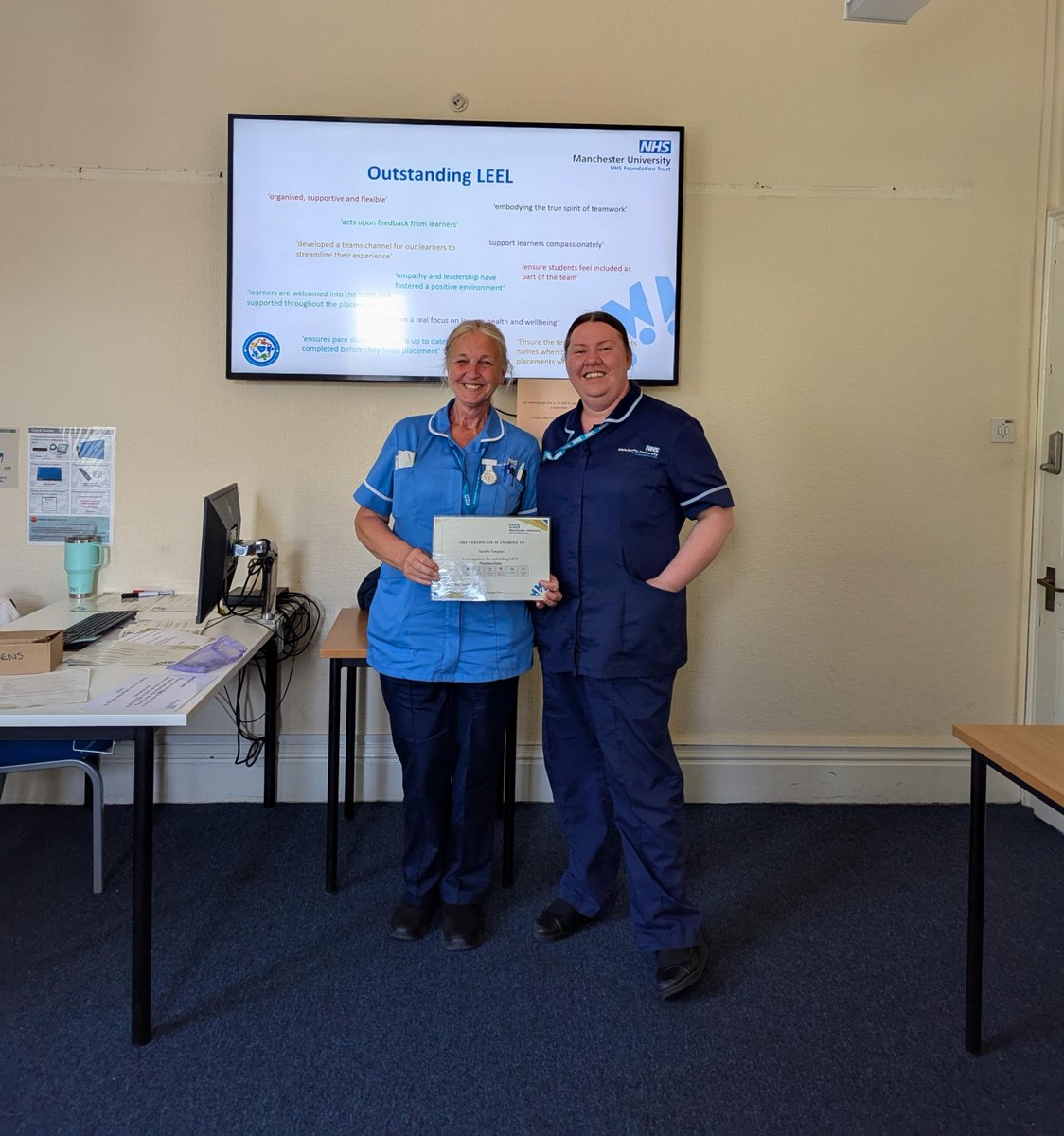 MFT Pre-Reg Education Team (@mft_pret) on Twitter photo Outstanding LEEL Award π
Sandra (LEEL for E1 NMGH <a href="/E1nmgh/">TeamE1MNGH</a> ) was nominated as an outstanding LEEL for going above and beyond and taking on the role of Practice Assessor, for multiple learners due to the high number of NQNs in her department ππ
Thank you, Sandra β€οΈ Outstanding LEEL Award π
Sandra (LEEL for E1 NMGH <a href="/E1nmgh/">TeamE1MNGH</a> ) was nominated as an outstanding LEEL for going above and beyond and taking on the role of Practice Assessor, for multiple learners due to the high number of NQNs in her department ππ
Thank you, Sandra β€οΈ