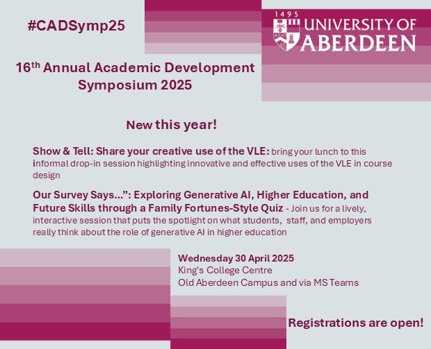 New additions to the #Symposium this year are these two sessions. They both sound fun to us, come and decide for yourself!
UoA colleagues can still sign up to attend here brnw.ch/21wS1GS 
#CADSymp25