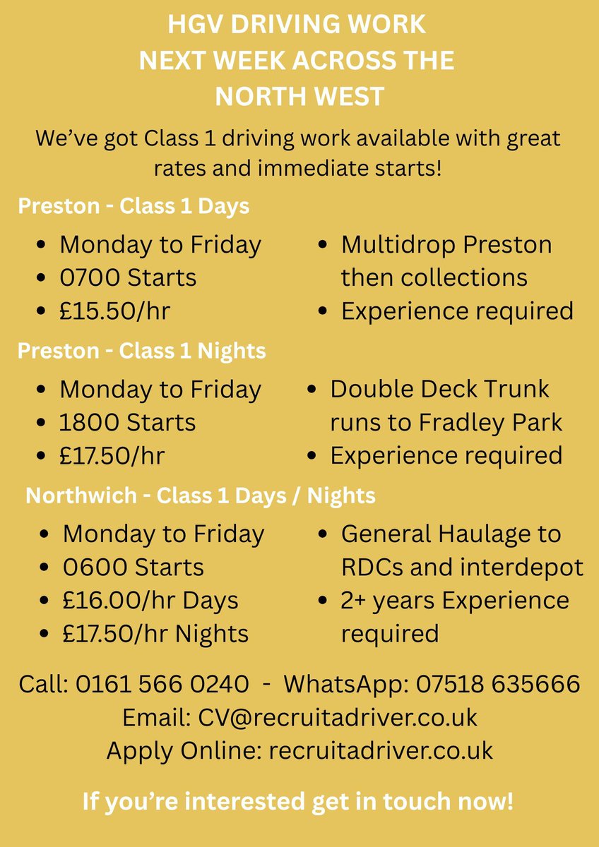 Recruit A Driver (@hgvdrivingwork) on Twitter photo 