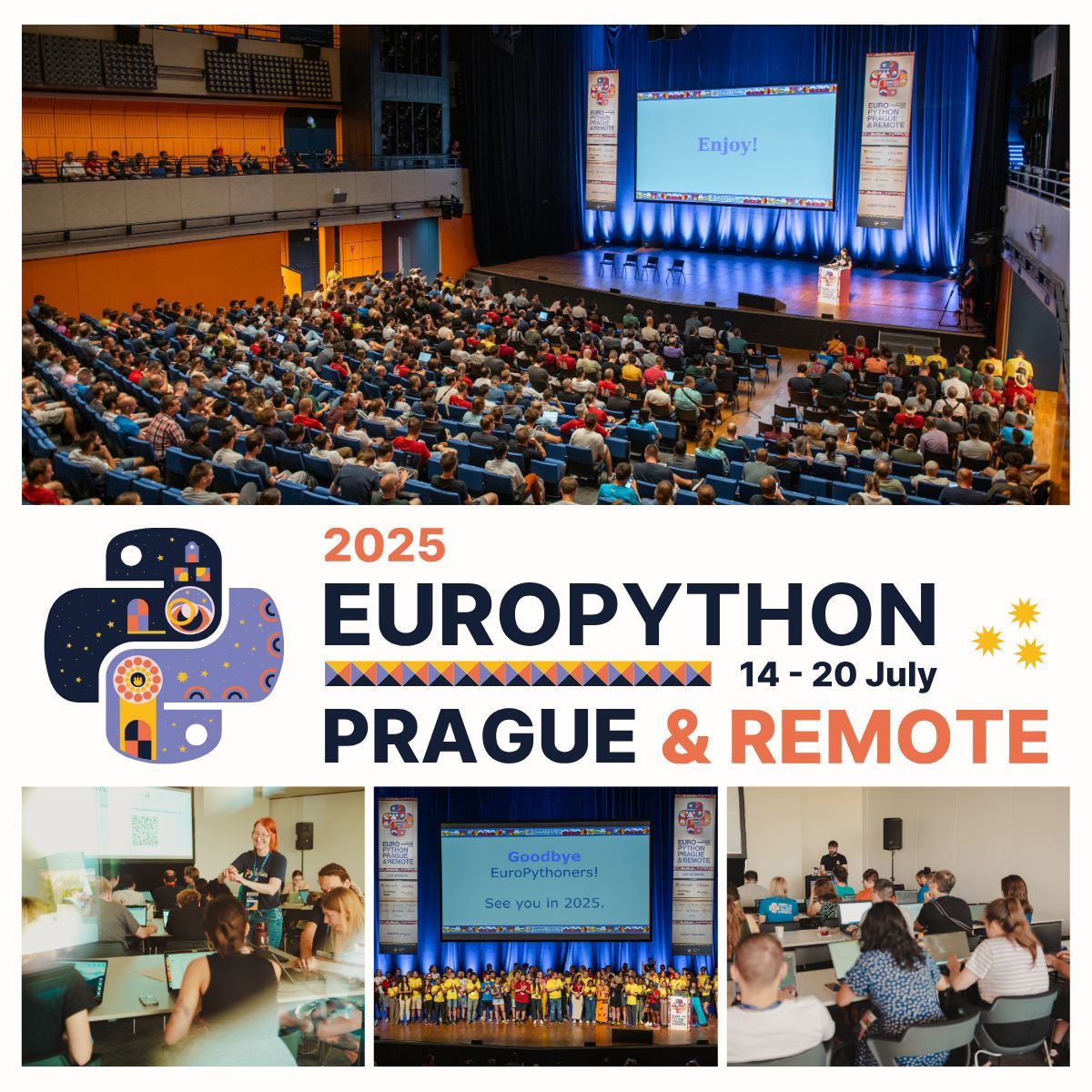 🚀 EuroPython 2025 tickets are on sale! 🚀 Join us in Prague for a week of learning, networking, and fun. 170+ talks and hands-on tutorials &amp; workshops, open spaces, sprints, beginner unconference day, social events, and more. 

Grab your ticket at europython.eu/tickets 🐍🎟️