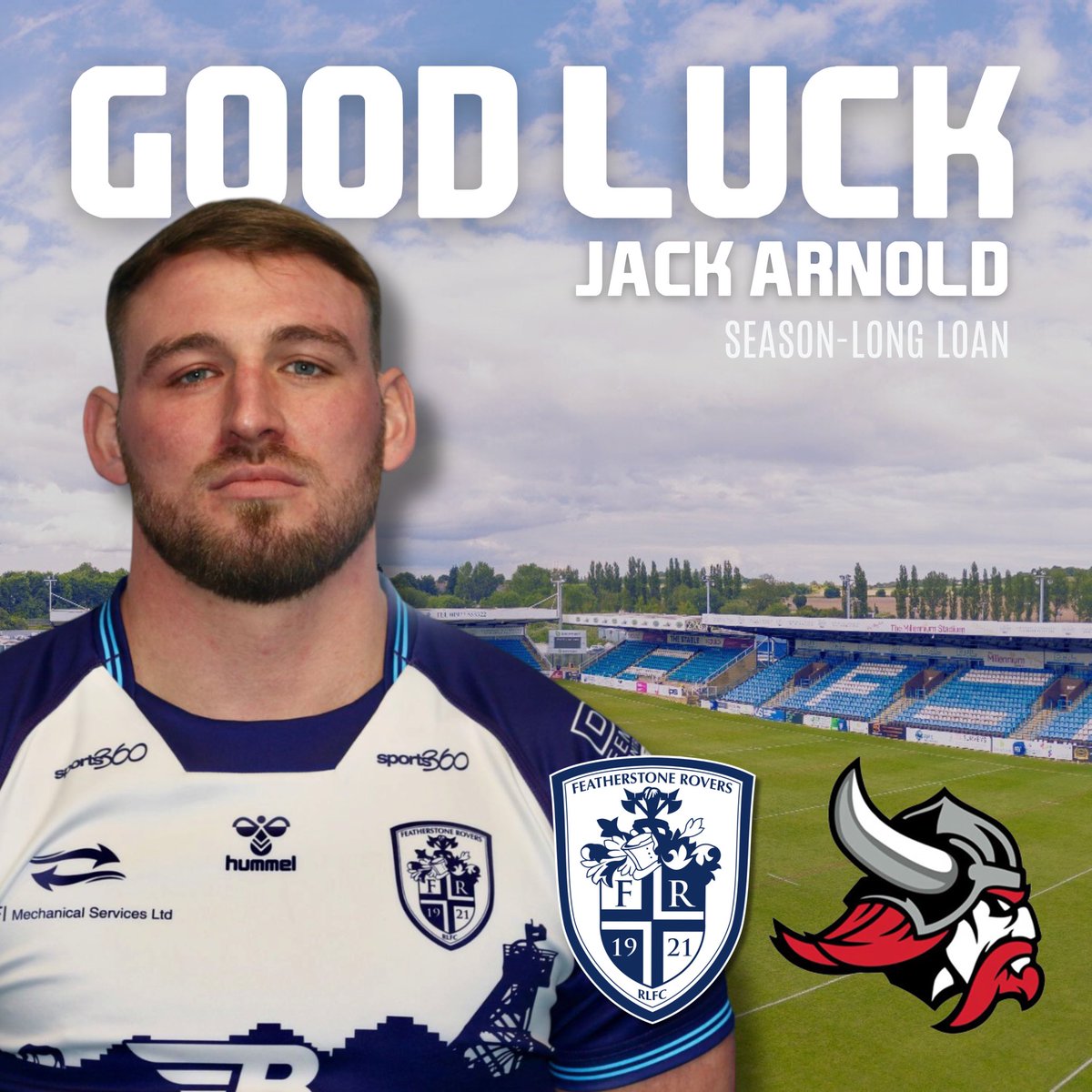 Featherstone Rovers can also confirm that Jack Arnold has joined Goole Vikings on a season-long loan in order for Jack to gain valuable first-team rugby. 

Good luck, Jack! 🤝 

#UTR | #BackTheRovers