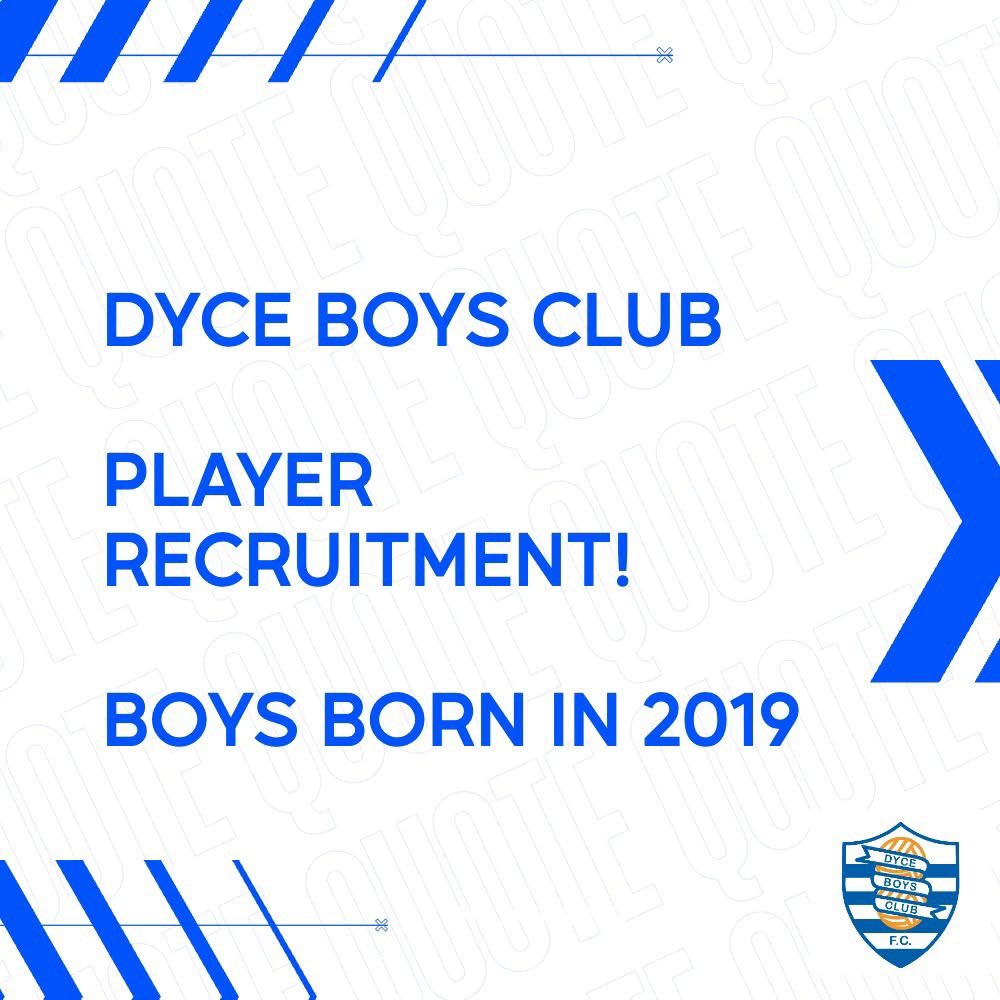 We commencing coaching sessions for boys born in 2019. 

The sessions will take place on a Mondays at Pitmedden Road in Dyce, from 6-7.15 with a proposed starting date of 28 April. 

If interested please e-mail Len Nicol (lnicoldyce at aol dot com) to note interest. 

#COYD