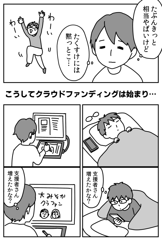 クラウドファンディング奮闘記(2/10)

初日に支援してくださった方々、本当にありがとうございました! 