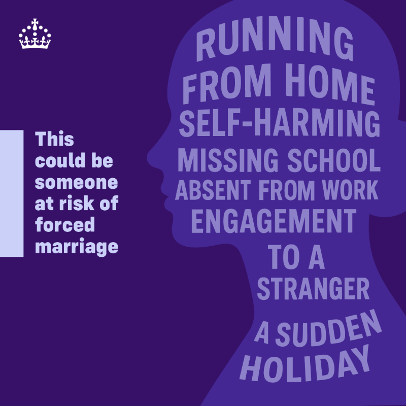 ukhomeoffice's tweet photo. Forced marriage isn’t just a crime, it’s a violation of human rights.

Whether it happens in the UK or is arranged abroad, it’s a form of abuse, leading up to 7 years in prison.

If you or someone you know is at risk, the Forced Marriage Unit can help:

📞 +44 (0)20 7008 0151