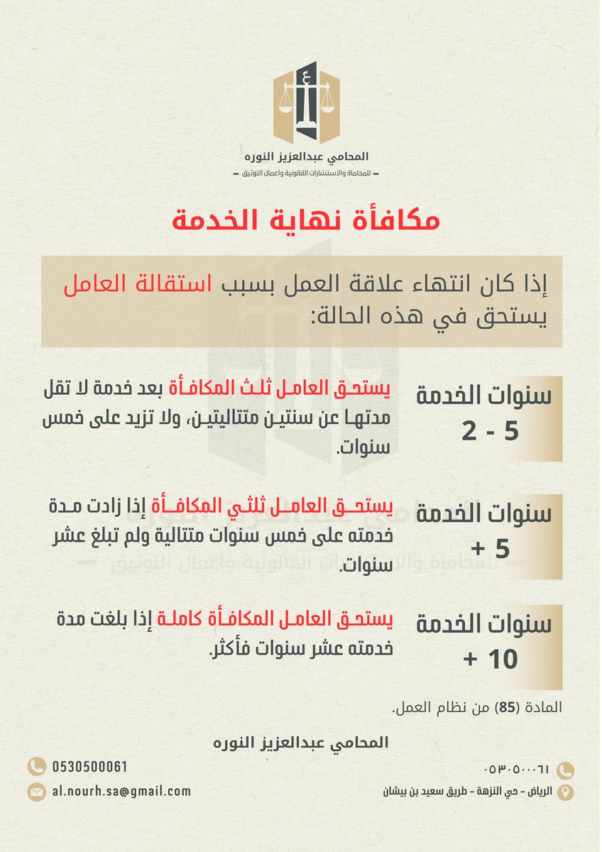 إذا استقال العامل فهل له الحق في الحصول على مكافأة نهاية الخدمة؟ ⚖️🇸🇦