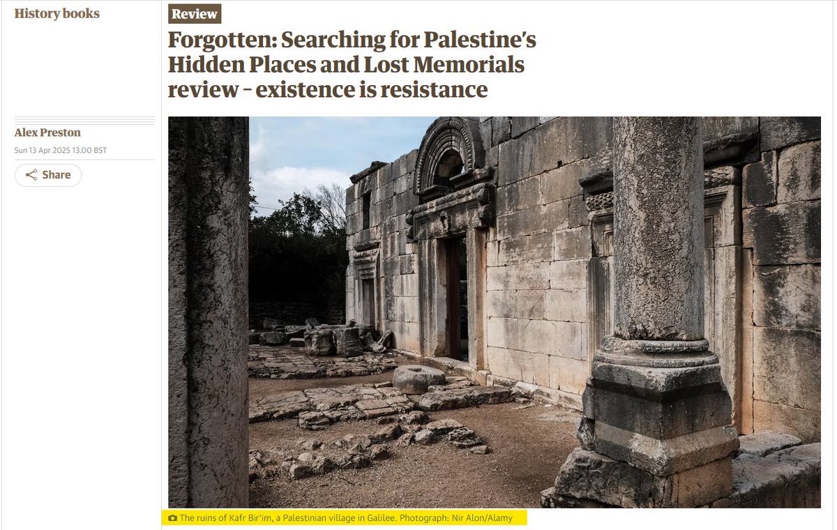 daverich1's tweet image. Some irony: the Guardian has miscaptioned a photo of a 4th century Galilee synagogue as "ruins of... a Palestinian village", and then complained that in Israel "Everywhere, history is distorted or obliterated."