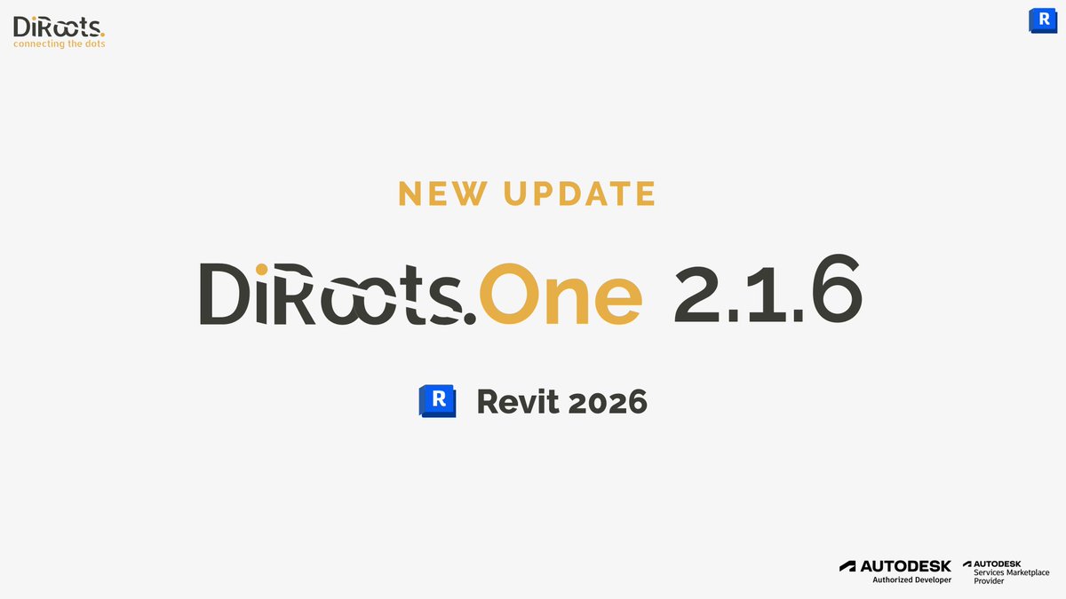 👋 #DiRootsOne for #Autodesk #Revit 2026

👇 Download Now
diroots.com/revit-plugins/

🚀 Go Premium!
diroots.com/revit-plugins/…

👉 Follow <a href="/DiRoots17/">DiRoots</a>  to stay ahead with the latest updates, tools, and productivity tips for the #BIM and #AECindustry. 

#BIM #AEC #AECindustry #DiRoots