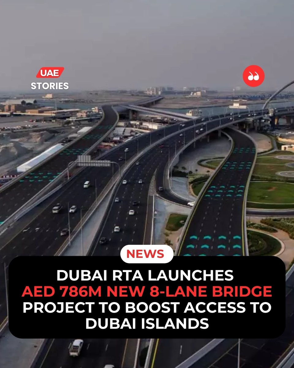 uaestories_'s tweet image. New Bridge, New Possibilities!
Dubai’s RTA is building an 8-lane bridge to connect Dubai Islands—boosting traffic flow, access, and urban development.
Get ready for smoother rides and faster travel! 🛣️💨

#DubaiIslands #RTA #DubaiProjects #DubaiCreek #uaestories #uae #dubai