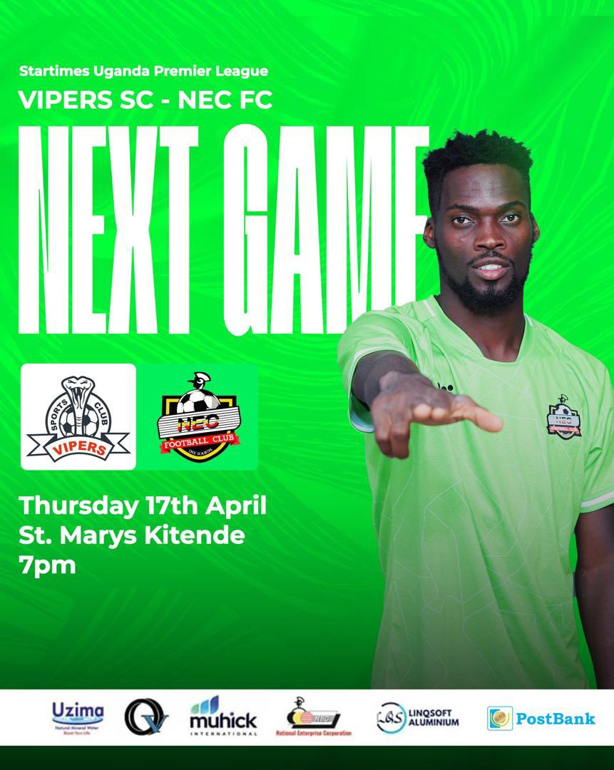 NSHERA FC (@nshera_fc) on Twitter photo It’s going down tomorrow as <a href="/Nec_Fc/">NEC FC</a> visits <a href="/VipersSC/">𝐕𝐢𝐩𝐞𝐫𝐬 𝐒𝐩𝐨𝐫𝐭𝐬 𝐂𝐥𝐮𝐛</a> in Kitende in a highly anticipated <a href="/UPL/">StarTimes Uganda Premier League</a> encounter.
We’ll be in the visitor’s corner cheering the boys on 💪🏽💪🏽💪🏽
#StarTimesUPL
#VIPNEC It’s going down tomorrow as <a href="/Nec_Fc/">NEC FC</a> visits <a href="/VipersSC/">𝐕𝐢𝐩𝐞𝐫𝐬 𝐒𝐩𝐨𝐫𝐭𝐬 𝐂𝐥𝐮𝐛</a> in Kitende in a highly anticipated <a href="/UPL/">StarTimes Uganda Premier League</a> encounter.
We’ll be in the visitor’s corner cheering the boys on 💪🏽💪🏽💪🏽
#StarTimesUPL
#VIPNEC