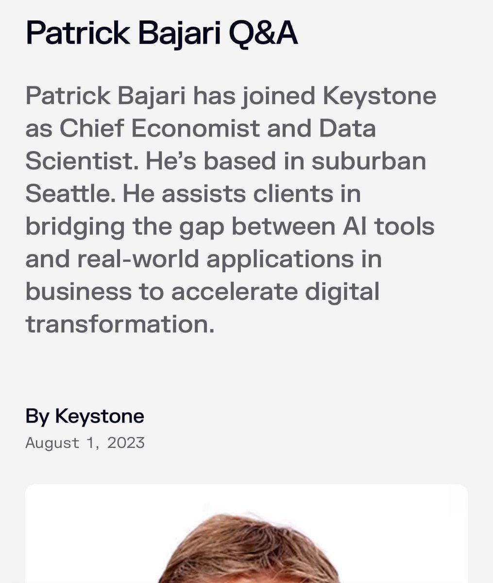 Great interview with Pat Bajari about his time at Amazon. RIP
keystone.ai/news-publicati…