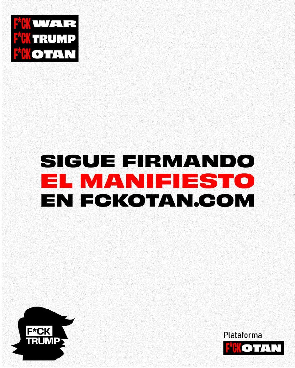 Frente a una internacional racista que prefiere a los niños refugiados de sus guerras en sus países, nosotros plantamos cara a este falso gobierno "progresista".

Firma el manifiesto de FckOtan para exigir la renuncia al aumento de gasto militar

fckotan.com