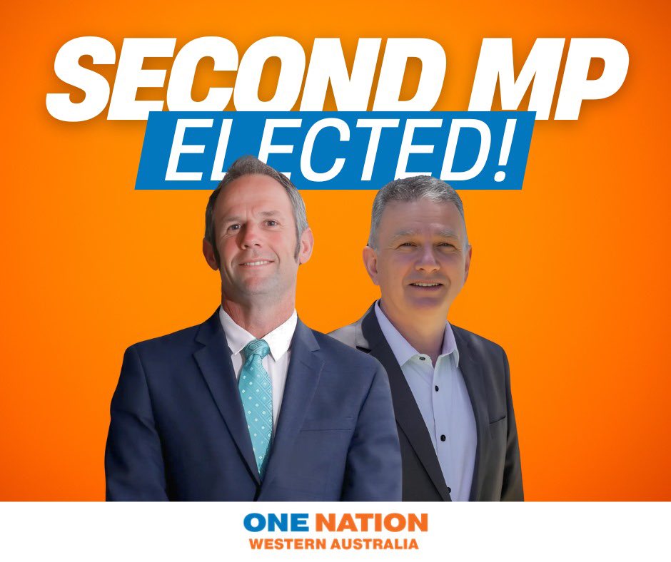 🎉 Great news! One Nation WA has secured a second MP in Parliament—welcome Phil Scott!

A strong voice, a principled mind, and a great addition to the team.

Let’s keep the momentum going!