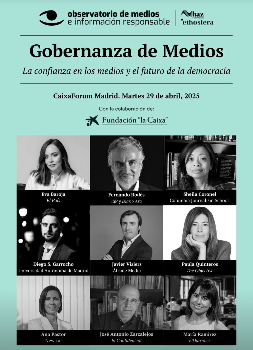 Diego S. Garrocho (@garrochos) on Twitter photo Será un placer participar en el evento sobre Gobernanza de Medios organizado por <a href="/FundacionHaz/">Fundación Haz</a> y <a href="/EthosferaO/">ethosfera.org</a> Les esperamos el 29 de abril en el CaixaForum de Madrid. Será un placer participar en el evento sobre Gobernanza de Medios organizado por <a href="/FundacionHaz/">Fundación Haz</a> y <a href="/EthosferaO/">ethosfera.org</a> Les esperamos el 29 de abril en el CaixaForum de Madrid.