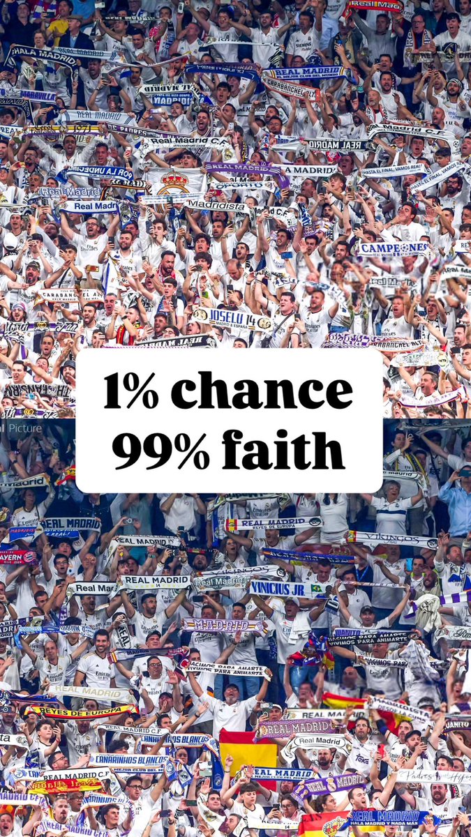 Isaalhashimi's tweet photo. Only together we can 

HASTA EL FINAL VAMOS REAL!

@realmadridarab 
@realmadrid 
@RM4Arab 

#RemontadaDay 
#Realmadrid 
#ChampionsLeague 
#RealMadridVsArsenal https://t.co/ijYWzwhjYR