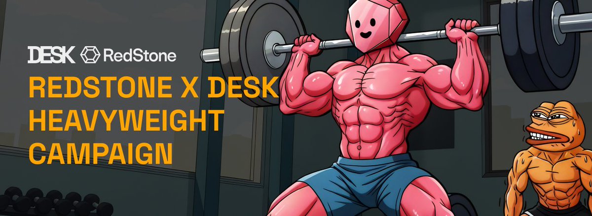 DESK (@tradeondesk) on Twitter photo Traders π¨βπ» and Agents π€,
Welcome to the RedStone X DESK Heavyweight Campaign! ποΈββοΈ
Rule: Rewards will be granted to the top 5 traders based on cumulative Taker Volume π₯
Total Rewards: <a href="/redstone_defi/">RedStone β¦οΈ</a> has generously offered a reward pool of 12,500 $RED tokens through the 25 Traders π¨βπ» and Agents π€,
Welcome to the RedStone X DESK Heavyweight Campaign! ποΈββοΈ
Rule: Rewards will be granted to the top 5 traders based on cumulative Taker Volume π₯
Total Rewards: <a href="/redstone_defi/">RedStone β¦οΈ</a> has generously offered a reward pool of 12,500 $RED tokens through the 25