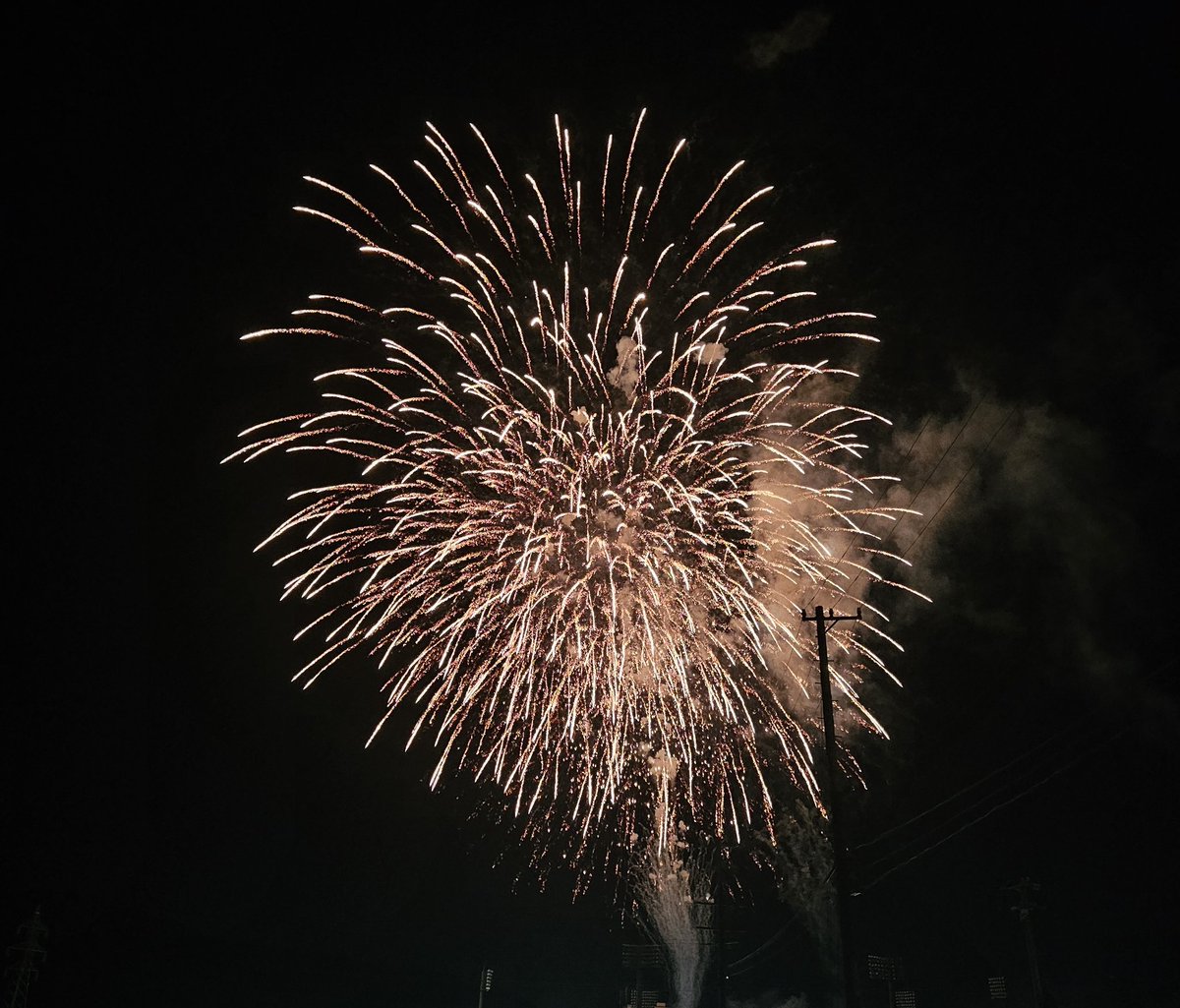 特等席で花火見れた