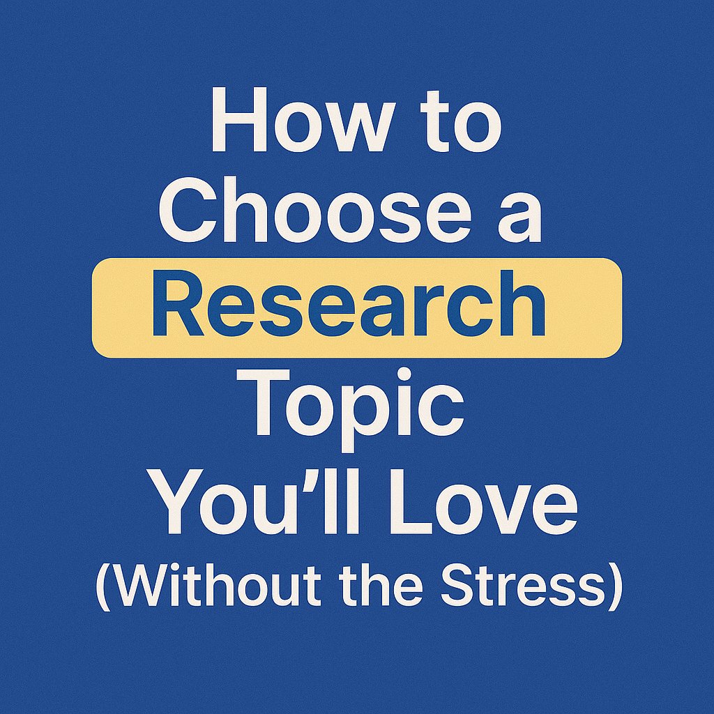 How to Choose a Research Topic You’ll Love (Without the Stress)

Stuck between "what’s hot" and "what’s meaningful"? 

Follow this step-by-step guide to find a research topic that fuels your curiosity and boosts your career.

-Thread-