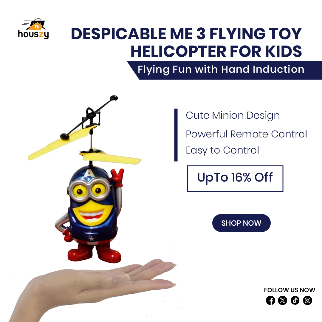 Houszy_'s tweet photo. 🚁 Minion Fun Takes Flight! 🟡💙
Despicable Me 3 Flying Toy Helicopter for Kids ✨
🎮 Hand Induction + Remote Control
🎯 Easy to Use | Super Fun | Safe for Kids
💥 Up to 16% OFF – Limited Time Only!

🛒 Shop Now 👉

https://t.co/7tg8Whk5hv https://t.co/bBWBe4zNKY