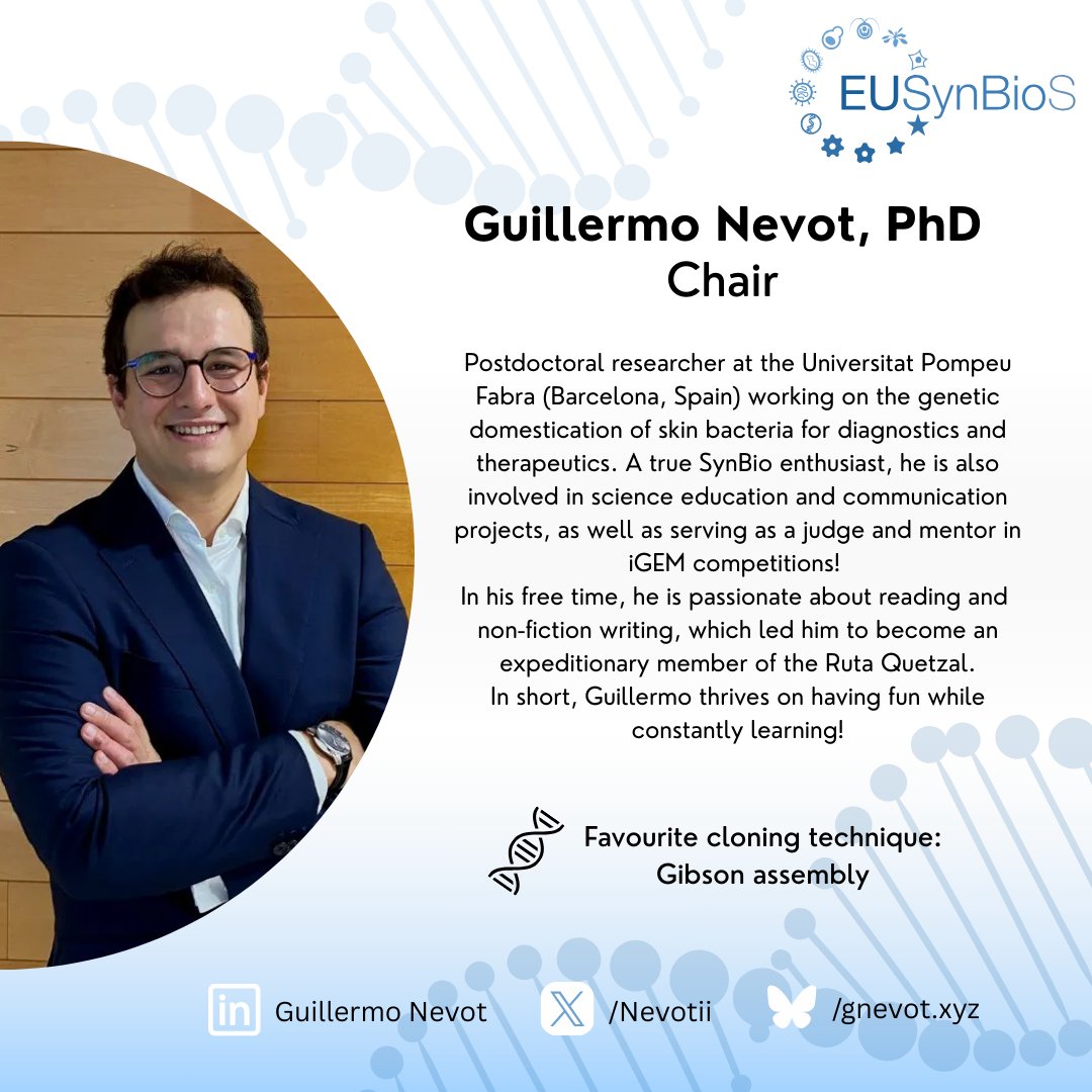EUSynBioS's tweet image. ✨ Over the coming weeks, get to know better the members of our society with our #EUSynBioMembers series! This week we&apos;re introducing our Board members — who they are, what they do inside and outside the lab, and what drives their interest in #SynBio!
👉linkedin.com/feed/update/ur…