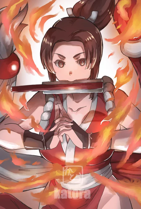 陽炎の舞#格ゲーキャラ描こうぜ #不知火舞 