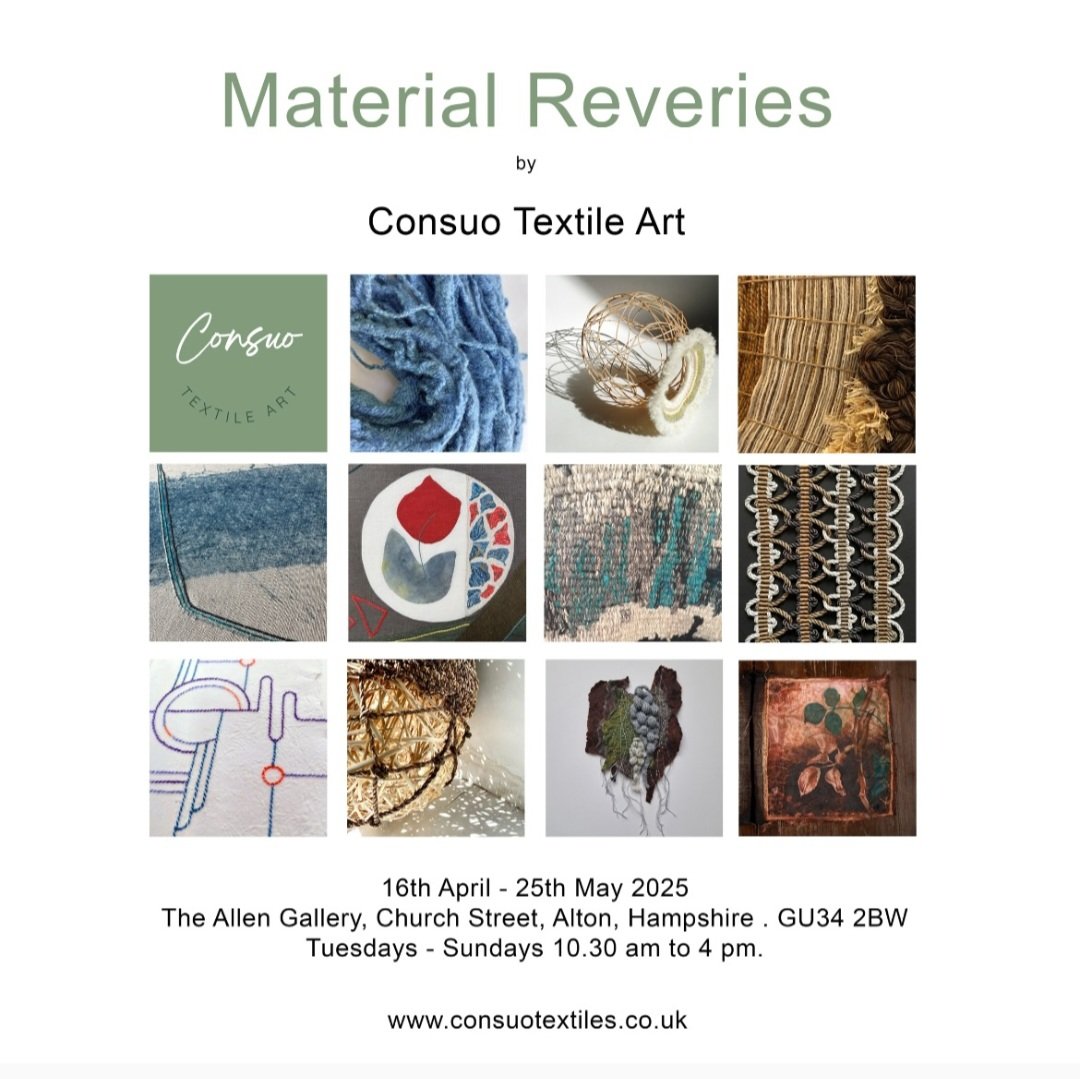 I am currently exhibiting in MATERIAL REVERIES with @consuo_textiles opening today @allengalleryhct in Alton, part of @HantsCulture.  It includes felting, basketry, sculptural knitting, tapestry, stitch, weaving &amp; mixed media.
10.30-4pm, Tues-Sun, until May 25th
#art #textiles