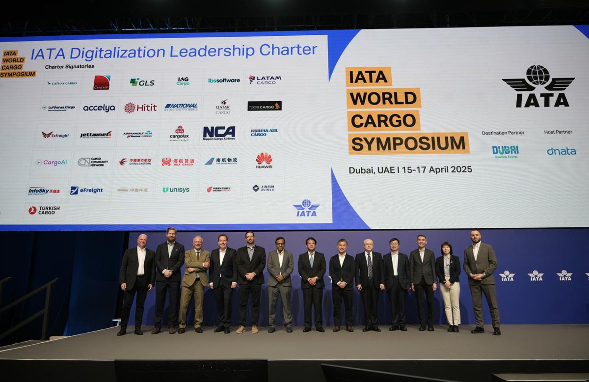 IATA's tweet photo. A smarter, safer, more digital & efficient #aircargo industry starts with leadership
Welcome to the newest signatories of the IATA Digitalization Leadership Charter ๐
Together, weโre driving innovation through #ONERecord & collective action
๐ https://t.co/MmA3q1JseZ
#IATAWCS https://t.co/VsoIQEdbR6