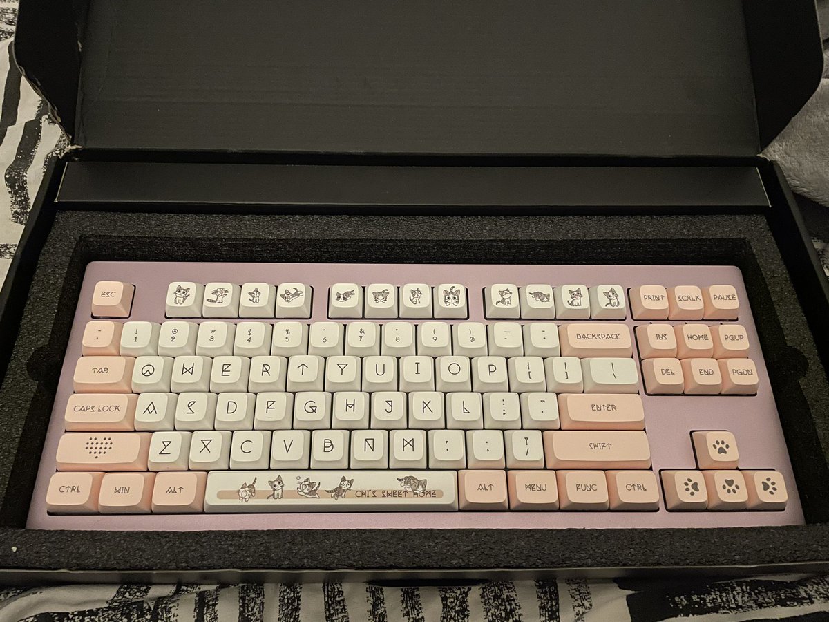 AlycoraLyra's tweet photo. Hello Starlights~! ⭐️

I have safely returned home and am back in Sydney! 

On another note I can finally use the wonderful keyboard that @ZChikato custom made for me!

Isn’t it cute +w+ https://t.co/TdZxpGDygP
