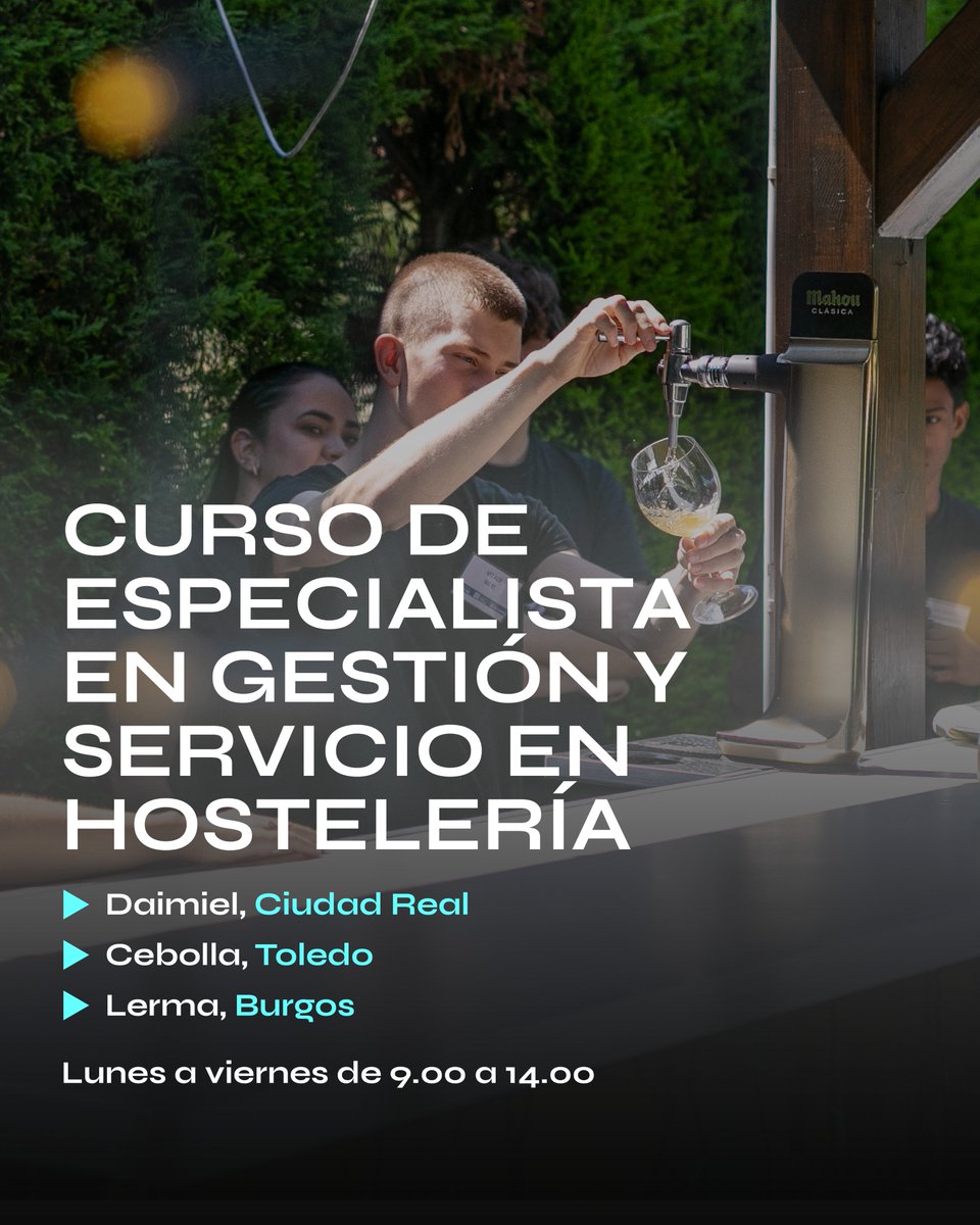 FMahouSanMiguel's tweet image. 📢 ¡Nuevos cursos de Especialista en Gestión y Servicio en Hostelería en Daimiel (Ciudad Real), Cebolla (Toledo) y Lerma (Burgos)! 

Gracias a la cofinanciación de @fmapfre y en colaboración con @accem_ong 🌟

#FormaciónHostelería #OportunidadLaboral