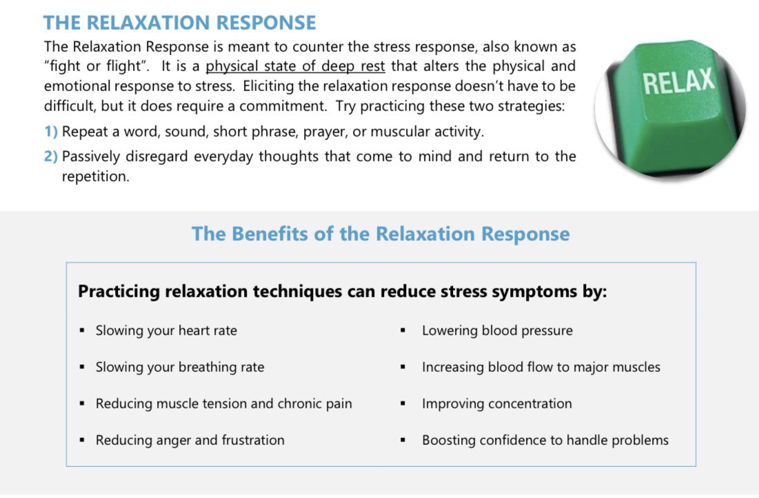 WEDNESDAY WORKPLACE WELLNESS TIP: April is Stress Awareness Month
Stress is a normal reaction to situations perceived as challenges, threats, or even opportunities. It is our reactions to events that cause stress.
Try ‘The Relaxation Response’ to reduce stress symptoms: